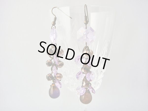 画像1: 【ＳＯＬＤ　ＯＵＴ　ありがとうございました！】（ギリシャアクセサリー）スワロフスキー・パープルクリスタルピアス