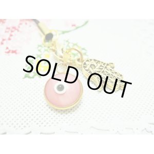 画像: 【ＳＯＬＤ　ＯＵＴ　ありがとうございました！】（イスラエル・トルコ）ハムサ・イーブルアイ携帯ストラップ（ピンク・ゴールド）