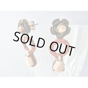 画像: 【ＳＯＬＤ　ＯＵＴ　ありがとうございました！】（ギリシャアクセサリー）スワロフスキー・ローズ＆ティアードロップピアス