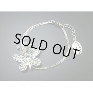 画像: 【ＳＯＬＤ　ＯＵＴ　ありがとうございました！】（ギリシャアクセサリー）スワロフスキークリスタル・バタフライブレスレット（シルバー）