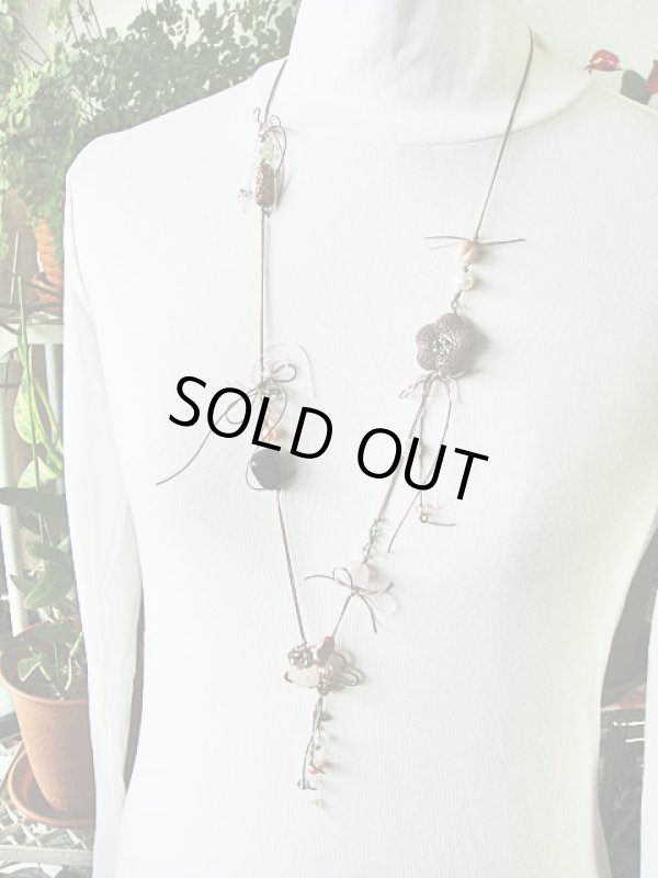 画像1: 【ＳＯＬＤ　ＯＵＴ　ありがとうございました！】（ギリシャアクセサリー）ピンククオーツ・モダンロングネックレス