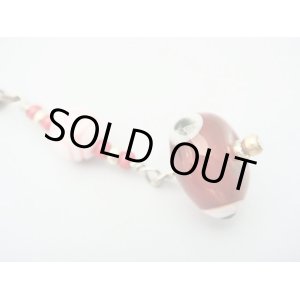 画像: 【ＳＯＬＤ　ＯＵＴ　ありがとうございました！】（ギリシャアクセサリー）イーブルアイ（ナザールボンジュウ）携帯ストラップ（赤・柄ビーズ）