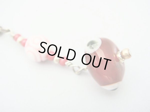 画像1: 【ＳＯＬＤ　ＯＵＴ　ありがとうございました！】（ギリシャアクセサリー）イーブルアイ（ナザールボンジュウ）携帯ストラップ（赤・柄ビーズ）