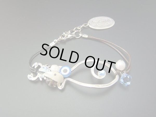 画像1: 【ＳＯＬＤ　ＯＵＴ　ありがとうございました！】（ギリシャアクセサリー）スワロフスキー・お魚ブレスレット（ブルー）