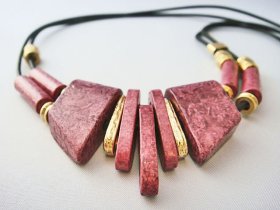 画像: 【ＳＯＬＤ　ＯＵＴ　ありがとうございました！】（ギリシャ）セラミックネックレス（えんじ）