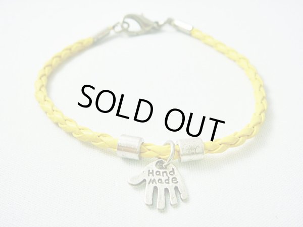 画像1: 【ＳＯＬＤ　ＯＵＴ　ありがとうございました！】【定価2400円】（イスラエル）ハムサレザーブレスレット（黄色・シルバー）