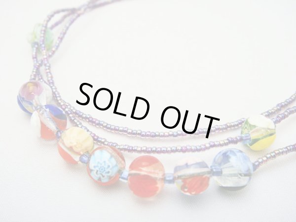 画像1: 【ＳＯＬＤ　ＯＵＴ　ありがとうございました！】（ギリシャアクセサリー）イーブルアイ（ナザールボンジュウ）・ベネチアンガラス・チェコビーズロングネックレス（紫）