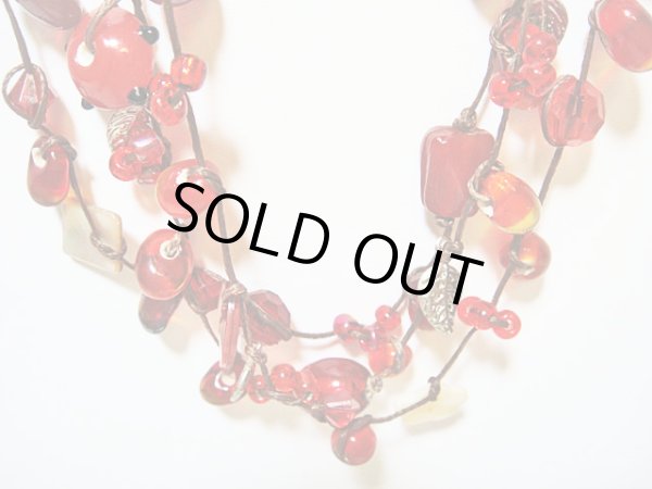 画像1: 【ＳＯＬＤ　ＯＵＴ　ありがとうございました！】【定価３２００円】（トルコアクセサリー）カラフルビーズネックレス（赤）