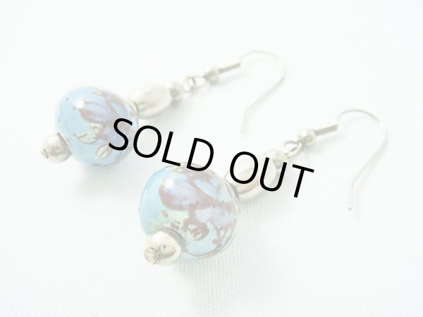 画像1: 【ＳＯＬＤ　ＯＵＴ　ありがとうございました！】（ギリシャ）ミコノス・ビーズピアス（青緑）