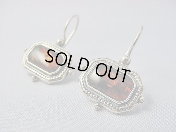 画像1: 【ＳＯＬＤ　ＯＵＴ　ありがとうございました！】（ギリシャ）ビザンチン風・琥珀のピアス