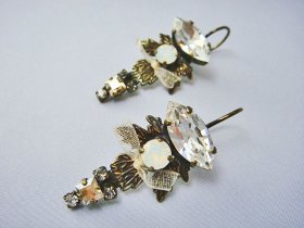 画像: 【ＳＯＬＤ　ＯＵＴ　ありがとうございました！】（ギリシャアクセサリー）スワロフスキー・マーキーズ型クリスタルピアス（透明）