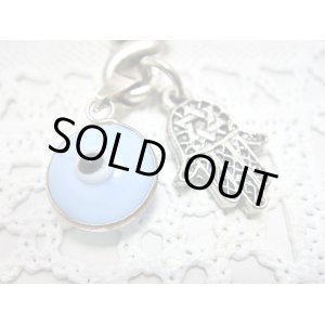 画像: 【ＳＯＬＤ　ＯＵＴ　ありがとうございました！】（イスラエル・トルコ）ハムサ・イーブルアイ携帯ストラップ（水色・シルバー）