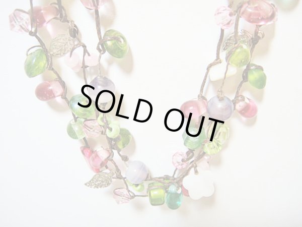 画像1: 【ＳＯＬＤ　ＯＵＴ　ありがとうございました！】【定価３２００円】（トルコアクセサリー）カラフルビーズネックレス（緑・紫）