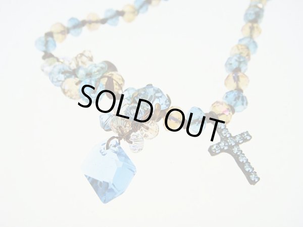 画像1: 【ＳＯＬＤ　ＯＵＴ　ありがとうございました！】（ギリシャアクセサリー）スワロフスキー・クリスタルネックレス（ブルー）