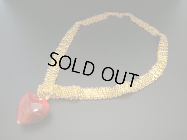 画像1: 【ＳＯＬＤ　ＯＵＴ　ありがとうございました！】（ギリシャ）ベネチアンガラスとビーズのチョーカータイプネックレス（ゴールド系）