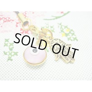 画像: 【ＳＯＬＤ　ＯＵＴ　ありがとうございました！】【定価3000円】（イスラエル・トルコ）ハムサ・イーブルアイ携帯ストラップ（薄ピンク・ゴールド）