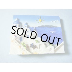 画像: 【ＳＯＬＤ　ＯＵＴ　ありがとうございました！】【お客様の声あり♪】（ギリシャ雑貨）マグネット付き立体画・サントリーニ島【ハンドペイント♪】