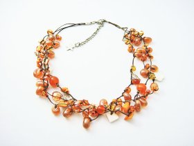 画像: 【ＳＯＬＤ　ＯＵＴ　ありがとうございました！】【定価３２００円】（トルコアクセサリー）カラフルビーズネックレス（オレンジ）