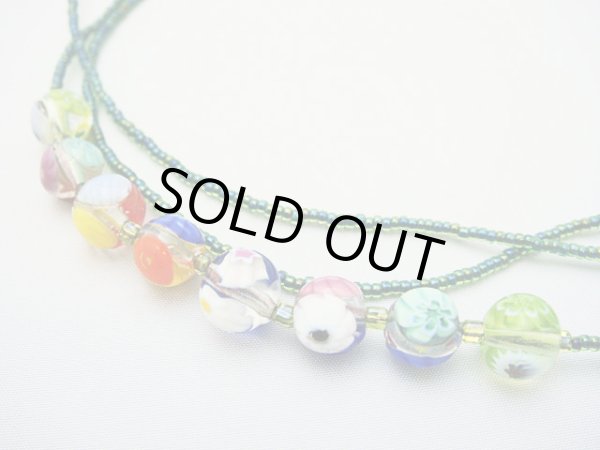 画像1: 【ＳＯＬＤ　ＯＵＴ　ありがとうございました！】（ギリシャアクセサリー）イーブルアイ（ナザールボンジュウ）・ベネチアンガラス・チェコビーズロングネックレス（緑）