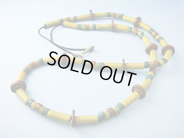 画像1: 【ＳＯＬＤ　ＯＵＴ　ありがとうございました！】【定価３９００円】（ギリシャアクセサリー）ミコノス・セラミックビーズネックレス（黄緑・茶・緑）