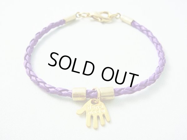 画像1: 【ＳＯＬＤ　ＯＵＴ　ありがとうございました！】【定価2400円】（イスラエル）ハムサレザーブレスレット（紫）