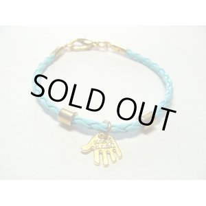 画像: 【ＳＯＬＤ　ＯＵＴ　ありがとうございました！】【定価2400円】（イスラエル）ハムサレザーブレスレット（水色）