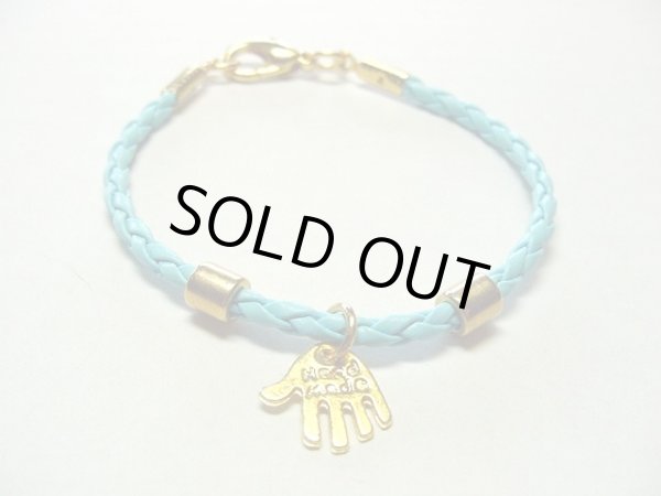 画像1: 【ＳＯＬＤ　ＯＵＴ　ありがとうございました！】【定価2400円】（イスラエル）ハムサレザーブレスレット（水色）