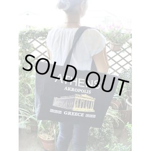 画像: 【ＳＯＬＤ　ＯＵＴ　ありがとうございました！】【お客様の声あり♪】【ゆうパック】【ギリシャ神話】（ギリシャ雑貨）トートバッグ・スポーツシューズやＡ４ファイルも入る！メアンドロス模様・パルテノン神殿マルチバッグ（黒）【たっぷり収納♪】