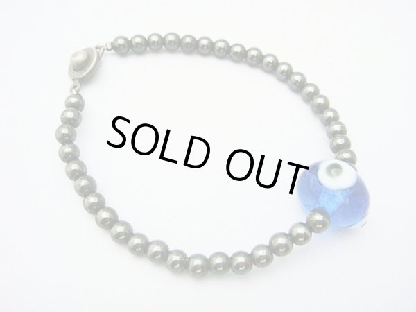 画像1: 【ＳＯＬＤ　ＯＵＴ　ありがとうございました！】（ギリシャアクセサリー）イーブルアイ（ナザールボンジュウ）・マグネットブレスレット（青）