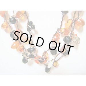 画像: 【ＳＯＬＤ　ＯＵＴ　ありがとうございました！】【定価３２００円】（トルコアクセサリー）カラフルビーズネックレス（オレンジ・黒）