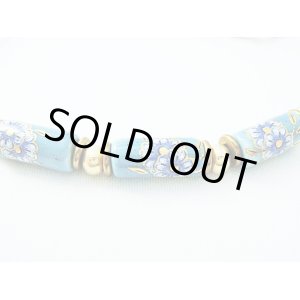 画像: 【ＳＯＬＤ　ＯＵＴ　ありがとうございました！】【定価１５００円】（ギリシャアクセサリー）ミコノスビーズ・フローラルネックレス（青緑）