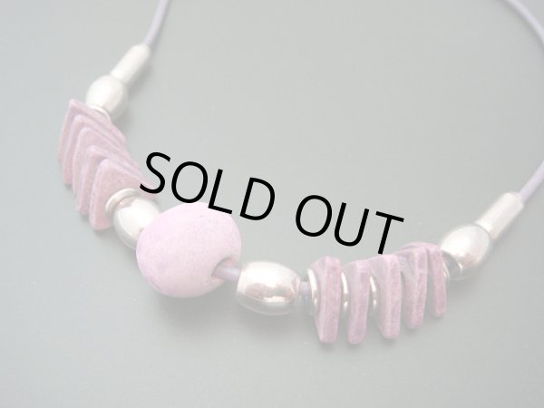 画像1: 【ＳＯＬＤ　ＯＵＴ　ありがとうございました！】【半額セール！】（ギリシャアクセサリー）ミコノス・セラミックビーズネックレス（薄紫）【定価１９００円】