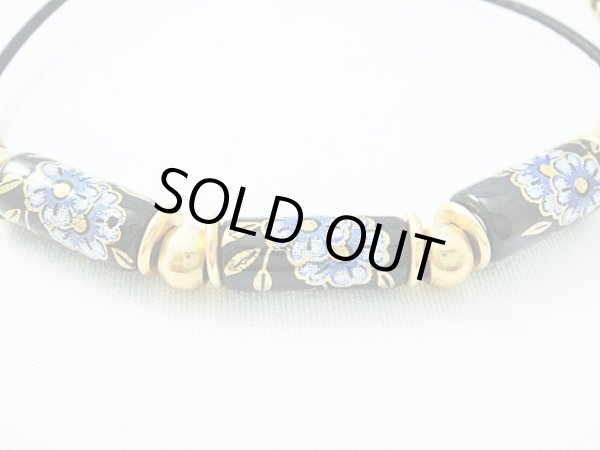 画像1: 【ＳＯＬＤ　ＯＵＴ　ありがとうございました！】（ギリシャ）ミコノスビーズ・フローラルネックレス（黒）