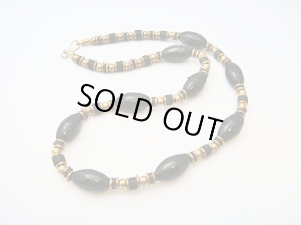 画像1: 【ＳＯＬＤ　ＯＵＴ　ありがとうございました！】【定価２１００円】（ギリシャアクセサリー）ミコノス・セラミックビーズネックレス（黒）