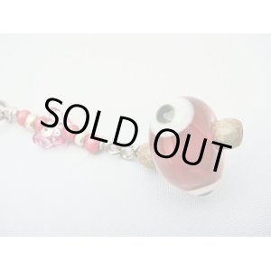 画像: 【ＳＯＬＤ　ＯＵＴ　ありがとうございました！】（ギリシャアクセサリー）イーブルアイ（ナザールボンジュウ）携帯ストラップ（赤・蝶）