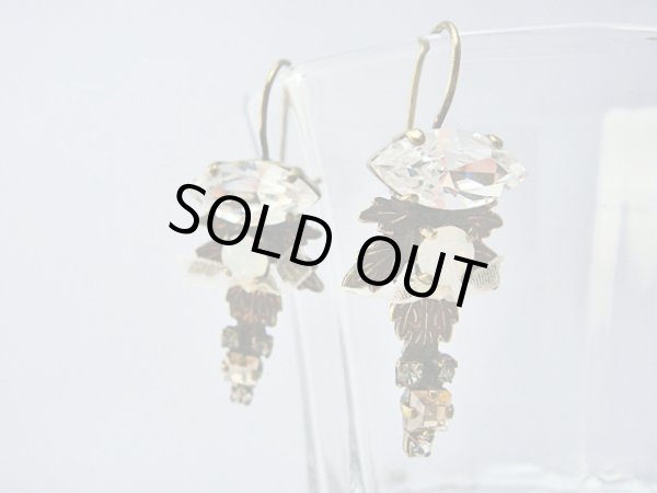 画像1: 【ＳＯＬＤ　ＯＵＴ　ありがとうございました！】（ギリシャアクセサリー）スワロフスキー・マーキーズ型クリスタルピアス（透明）