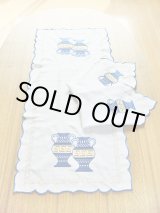 画像: 【ＳＯＬＤ　ＯＵＴ　ありがとうございました！】（ギリシャ雑貨）テーブルセンター＆ナプキン（ブルー）