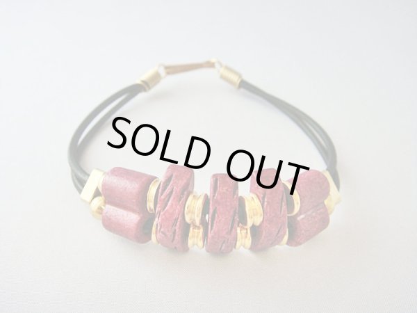 画像1: 【ＳＯＬＤ　ＯＵＴ　ありがとうございました！】【４周年４０％オフセール！】（ギリシャアクセサリー）セラミックブレスレット（えんじ）【定価１８００円】