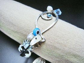 画像: 【ＳＯＬＤ　ＯＵＴ　ありがとうございました！】（ギリシャアクセサリー）スワロフスキー・お魚ブレスレット（ブルー）