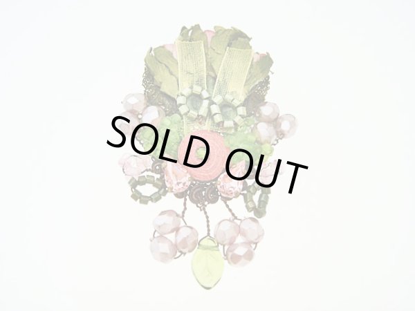 画像1: 【ＳＯＬＤ　ＯＵＴ　ありがとうございました！】（ギリシャ）スワロフスキー・フラワーブローチ（ピンク）