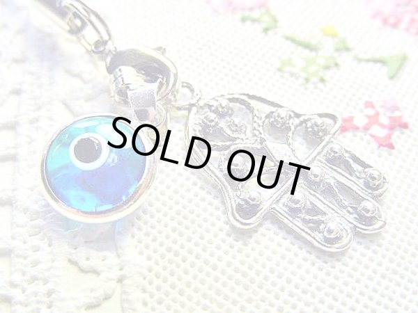 画像1: 【ＳＯＬＤ　ＯＵＴ　ありがとうございました！】ハムサ・イーブルアイ携帯ストラップ（水色）