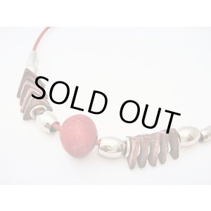 画像: 【ＳＯＬＤ　ＯＵＴ　ありがとうございました！】【半額セール！】（ギリシャアクセサリー）ミコノス・セラミックビーズネックレス（ワインレッド）【定価１９００円】