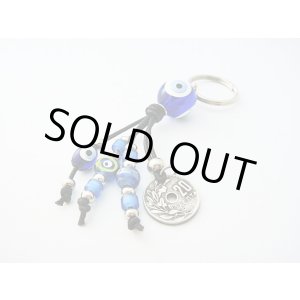 画像: 【ＳＯＬＤ　ＯＵＴ　ありがとうございました！】（ギリシャアクセサリー）２０レプタコインとイーブルアイ（ナザールボンジュウ）のキーチェーン