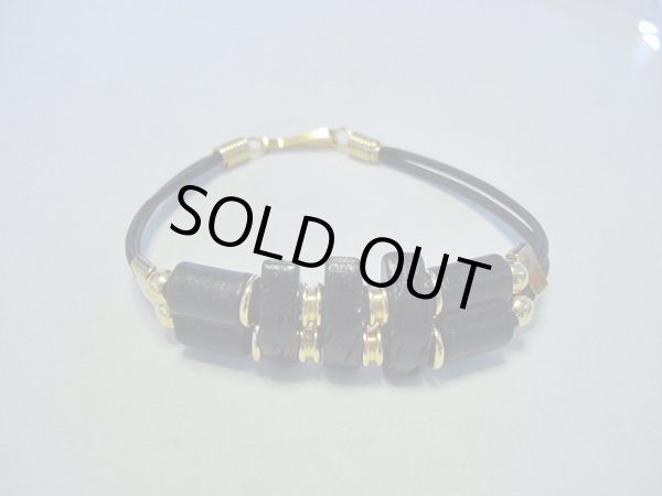 画像1: 【ＳＯＬＤ　ＯＵＴ　ありがとうございました！】（ギリシャアクセサリー）ブラックレザーブレスレット