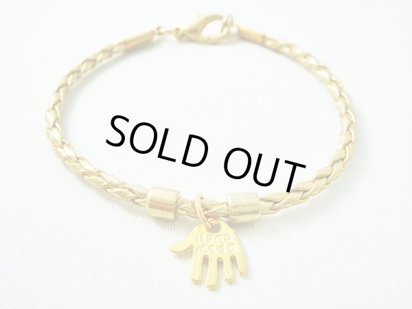 画像1: 【ＳＯＬＤ　ＯＵＴ　ありがとうございました！】【定価2400円】（イスラエル）ハムサレザーブレスレット（金）