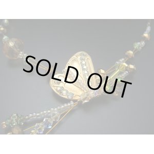 画像: 【ＳＯＬＤ　ＯＵＴ　ありがとうございました！】（ギリシャアクセサリー）スワロフスキー・バタフライネックレス（ゴールド）