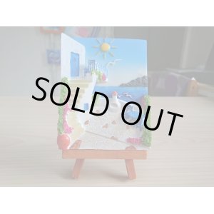 画像: 【ＳＯＬＤ　ＯＵＴ　ありがとうございました！】＼ラスト１点です！／【お客様の声あり♪】（ギリシャ雑貨）イーゼル付き立体画・テラスの風景【ハンドペイント♪】